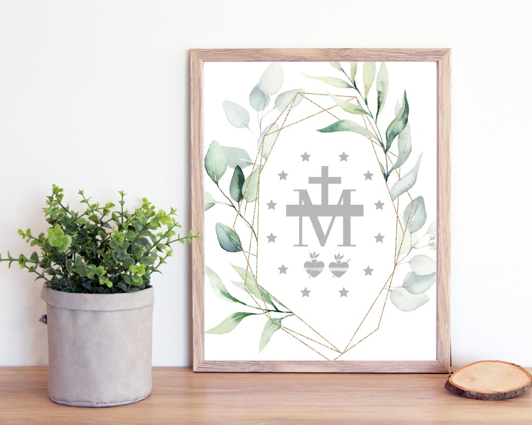 Miraculous Medal Printable-mary Catholic Print- Blessed Virgin Mary ...