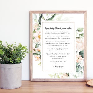St Therese of Lisieux Quote Printable- May Today There Be Peace Within- Catholic Saint Quotes Print- Catholic Printable Catholic Farmhouse