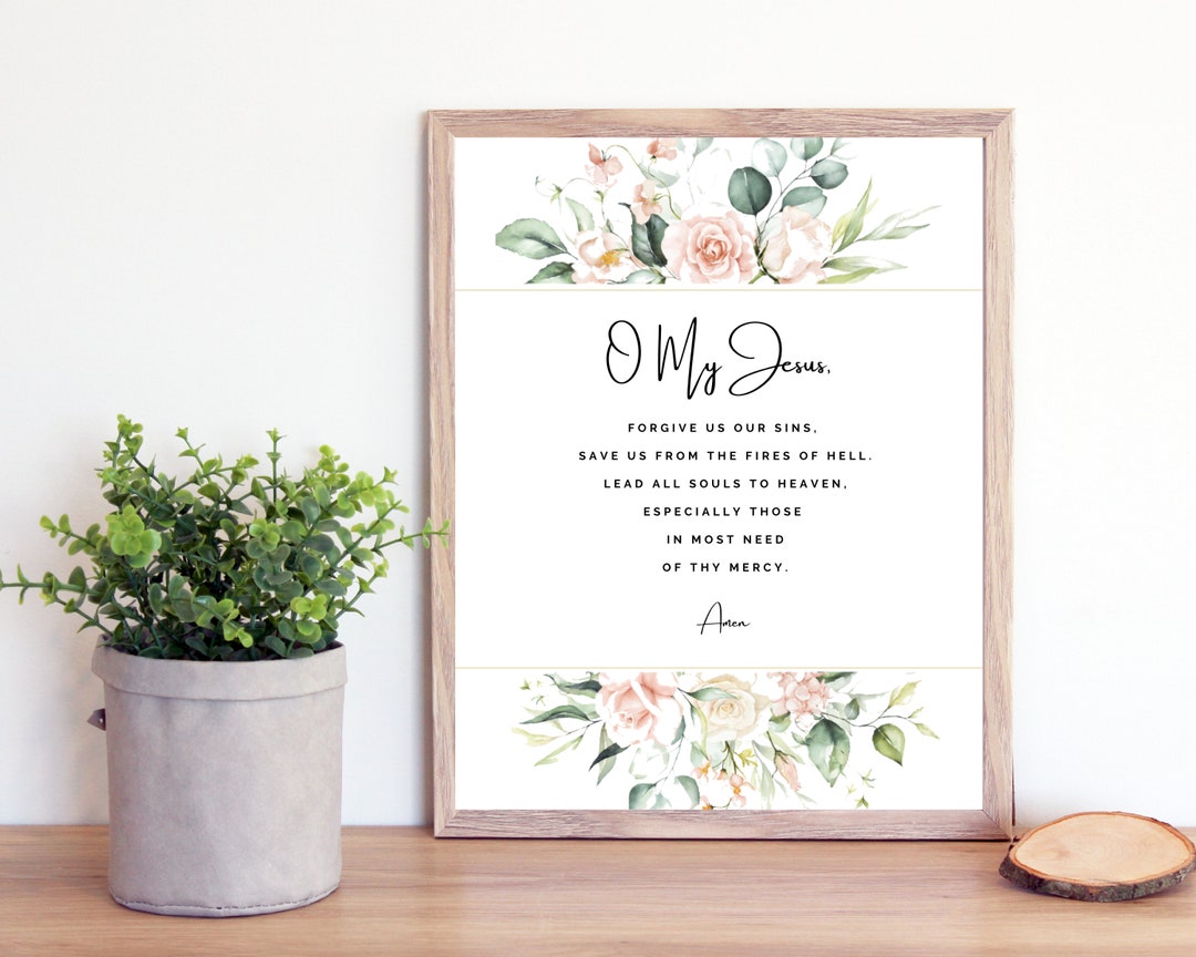 Fatima Prayer Printable- Catholic Prayer Print- Our Lady of Fatima ...