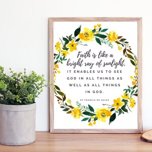 St Francis von Sales Zitat druckbare - katholische Heilige Zitate Druck - katholische bedruckbare - katholische Bauernhaus Mutter - katholische Blumen- Digital