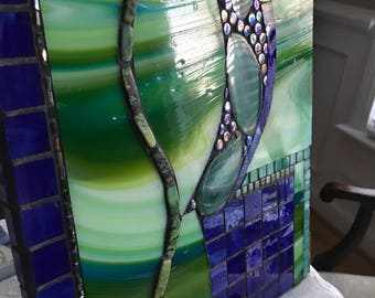 Abstract greens and blues