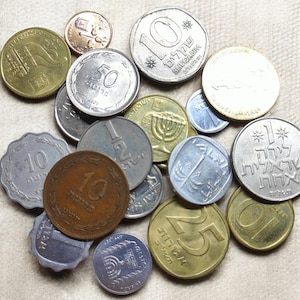 Israel old coin collection from 1950's to modern old jewish coins, total 19 pcs.