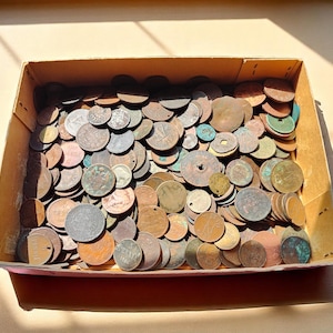 Old coins for collecting revival or crafting. 50 Pieces Some dug up, some with holes, scratches craft supplies bulk lot
