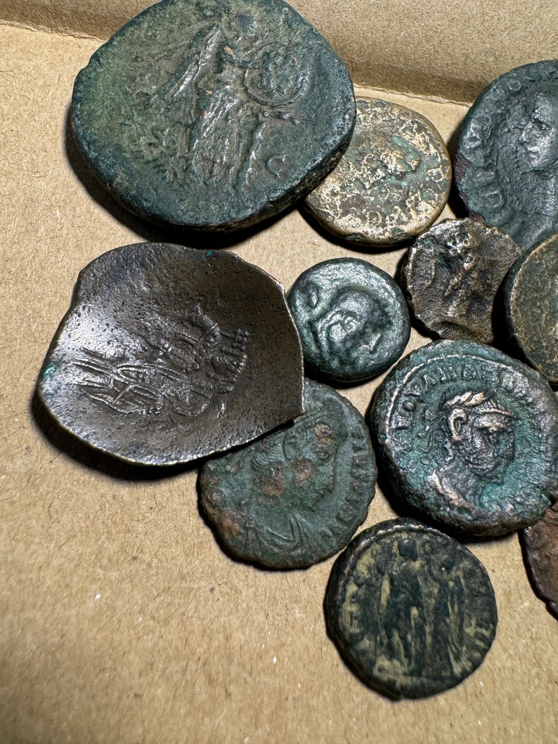 Ancient Roman Authentic Bronze Coins Lot of 12. Various Periods and ...