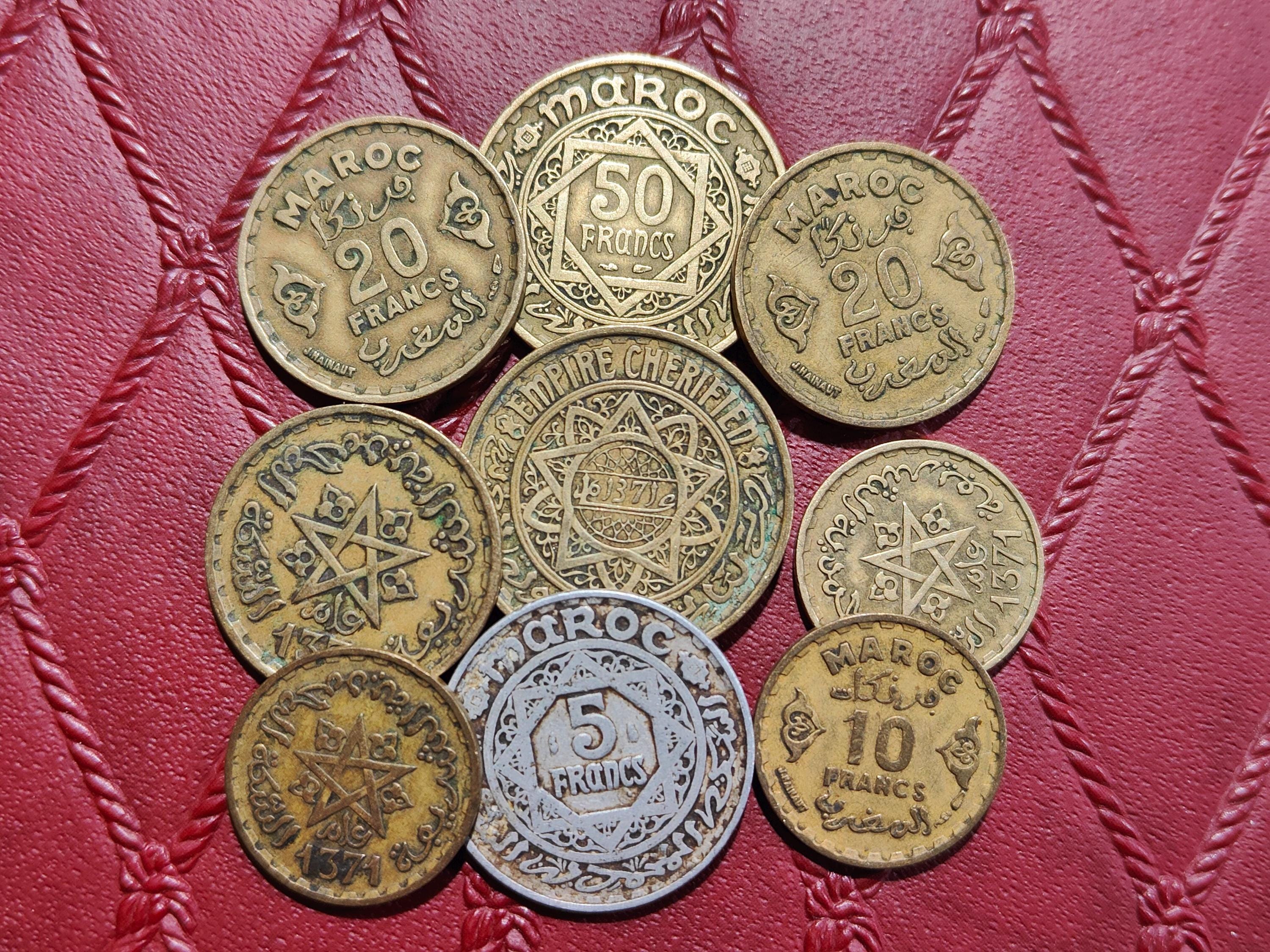 モロッコの古いコインコレクション アフリカのコイン 9 枚セット 1950 年代のフランス製モロッコ フラン 貨幣バンドル 収集価値のあるギフト -  Etsy 日本