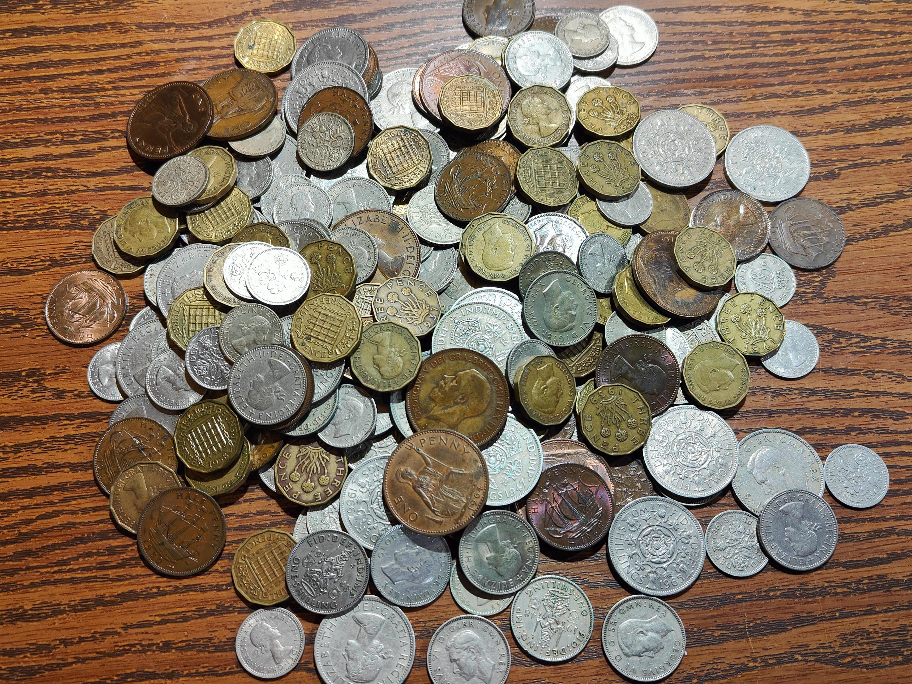 English Old Coin Collection Various Authentic Pence Coins From