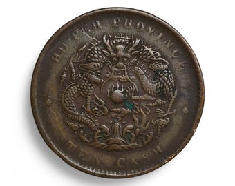 Chinese Old Coin Collection 4 Pieces. Dragon, Flags. Antique