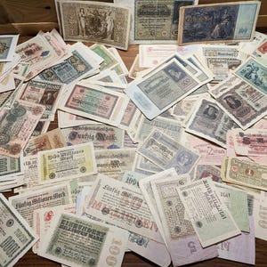 Old banknotes from Germany 1920's various authentic Mark and million mark notes from inflation antique german money