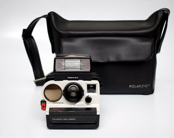 vintage Polaroid Land Camera supercolor AutoFocus 3500 Retro Polatronic 5 Flash Paper + Bag