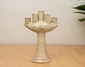 Ceramiczny świecznik z połowy XX wieku / Vintage Keramik Świecznik