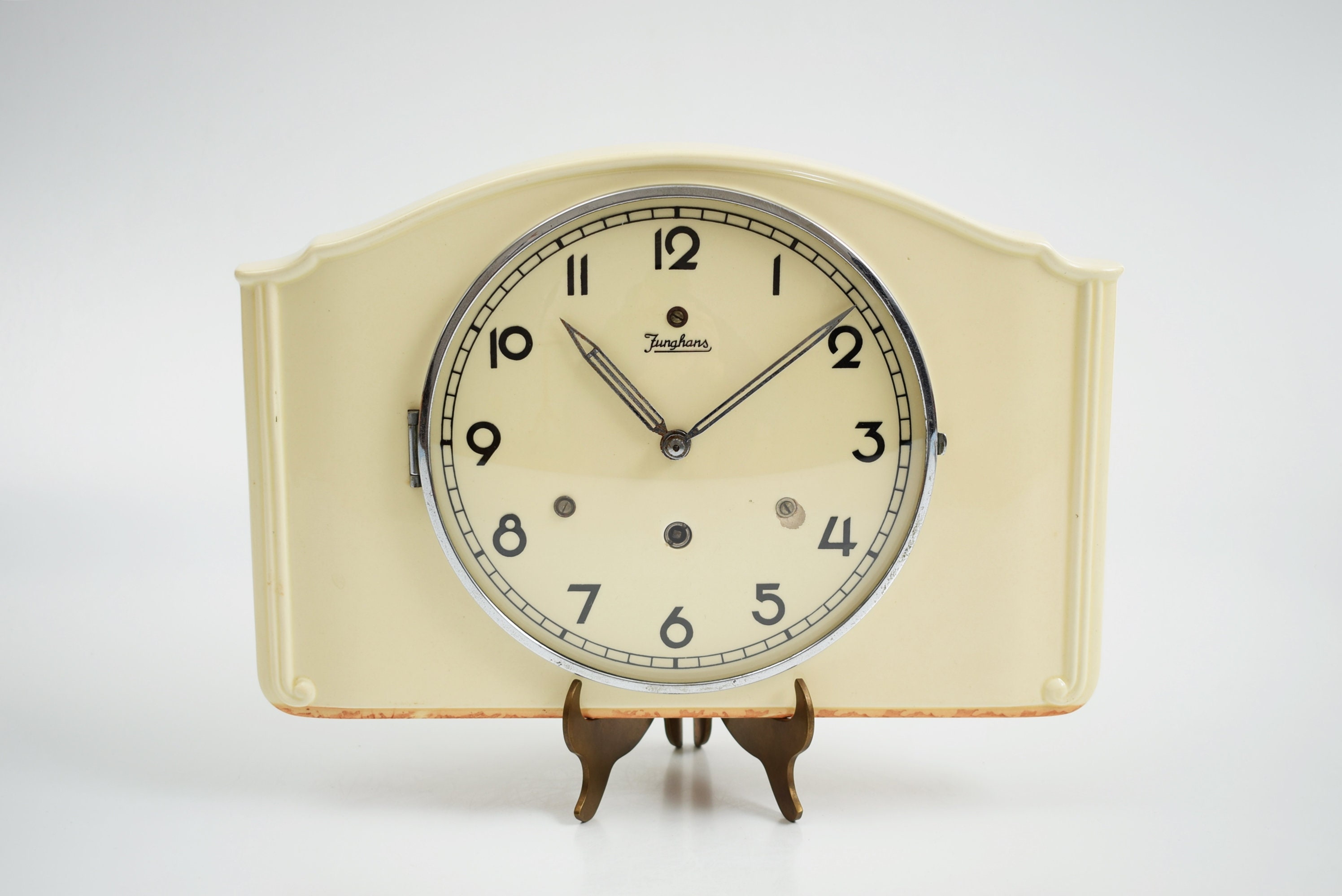 vintage JUNGHANS Mechanical Wall Clock Ceramic 50s 60s Mid Etsy