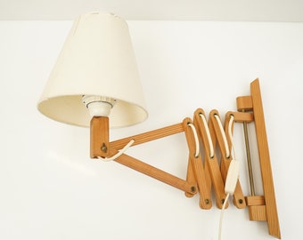 vintage Accordion Wall Lamp / 80s / Pine Lamp / Scandinavian Style / Work!