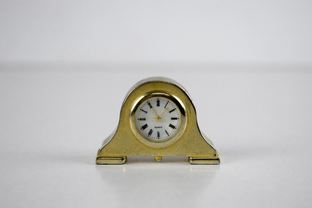 Vintage Miniature Clock / Quartz Clock / Mantel Table Clock / Etsy