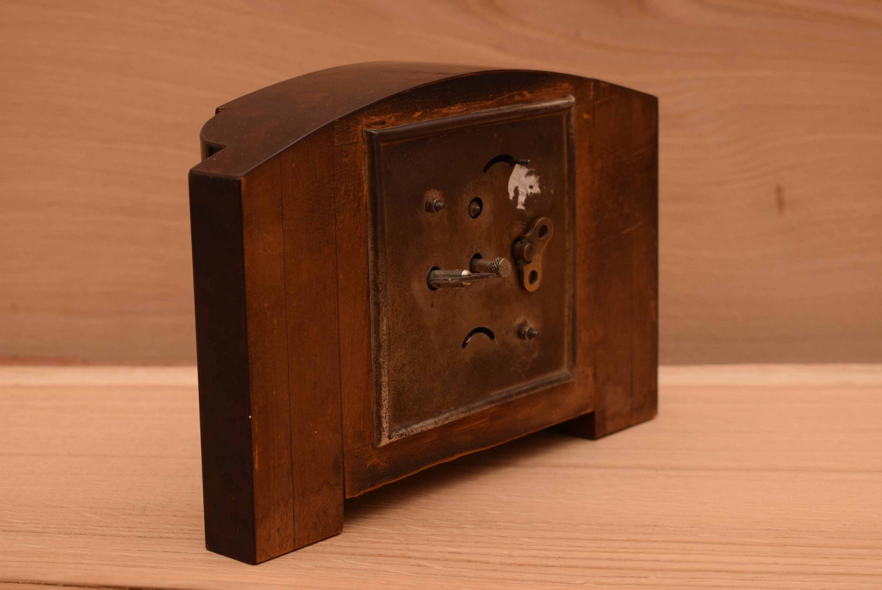 Art Deco Foreign Mantel Clock / Wood / Mechanical / Vintage Etsy