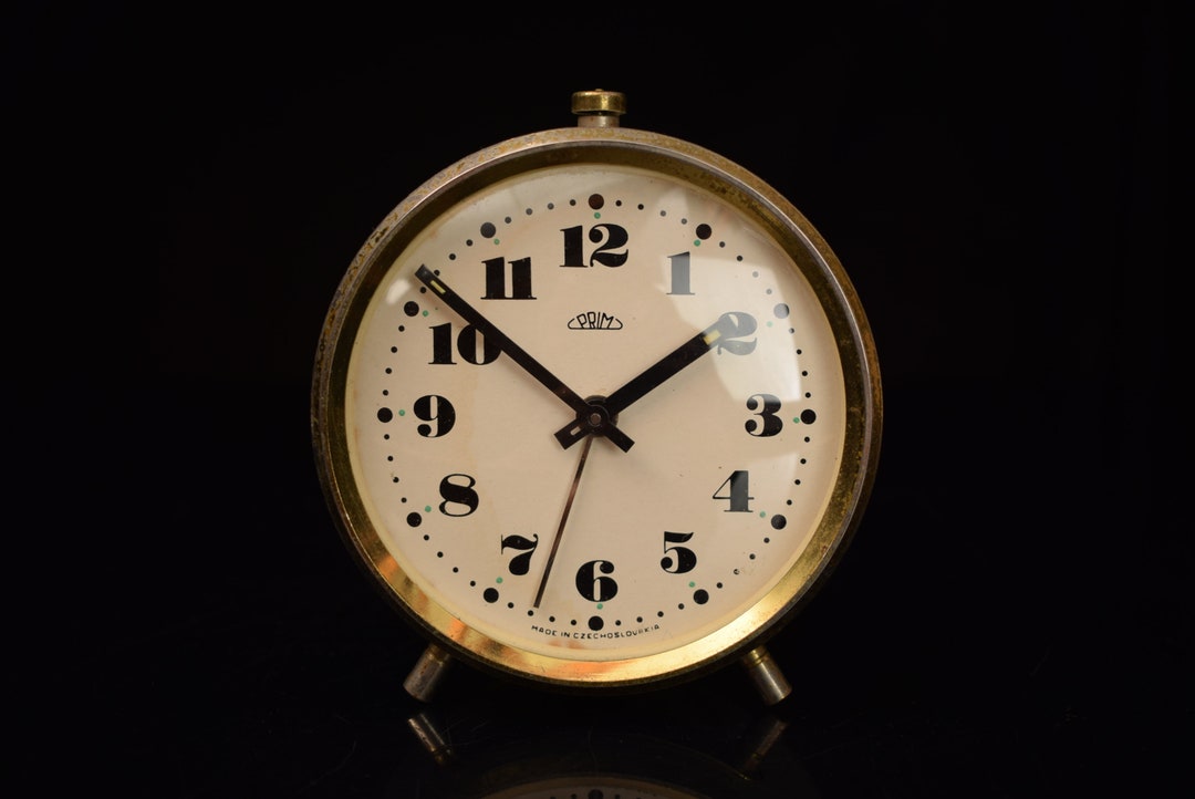 Vintage PRIM Czech Desk Clock / Mechanical Clock / Alarm / Table Clock ...
