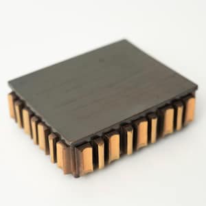 vintage Brutalist Copper Jewelry Box / Industrial Artist / Mid Century