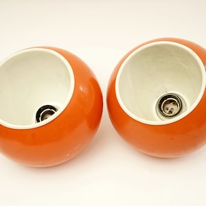 vintage Eyeball Lamp Shade / Mid Century Chandelier / Orange Lamp / Space Age / Set of 2