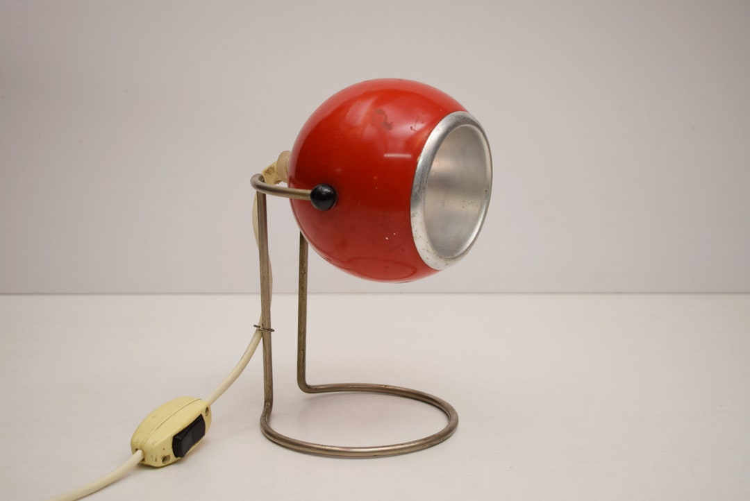 Vintage Eyeball Desk Lamp / Mid Century Lamp / Retro Red Lamp Etsy