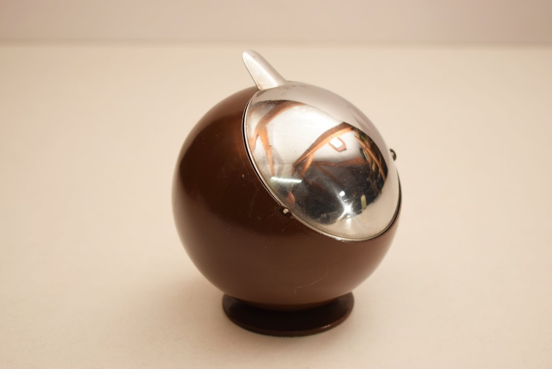 Space Age Ball Ashtray / Brown Consul Ashtray / Flip Top / Mid Etsy