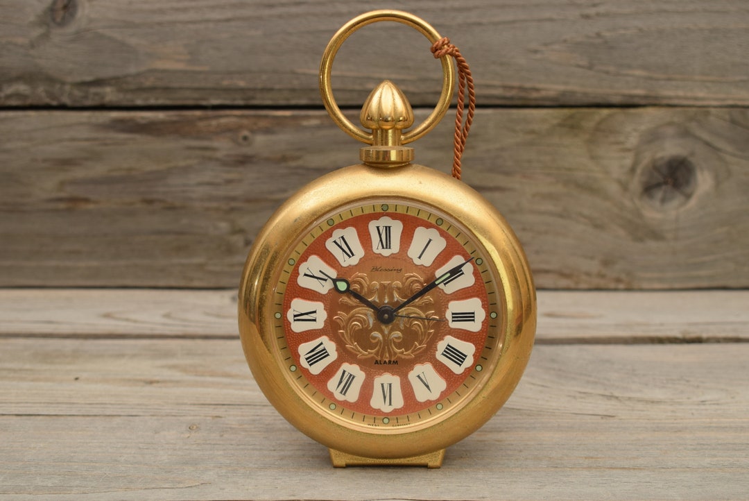 Vintage Blessing Desk Clock Mechanical Clock Table Clock