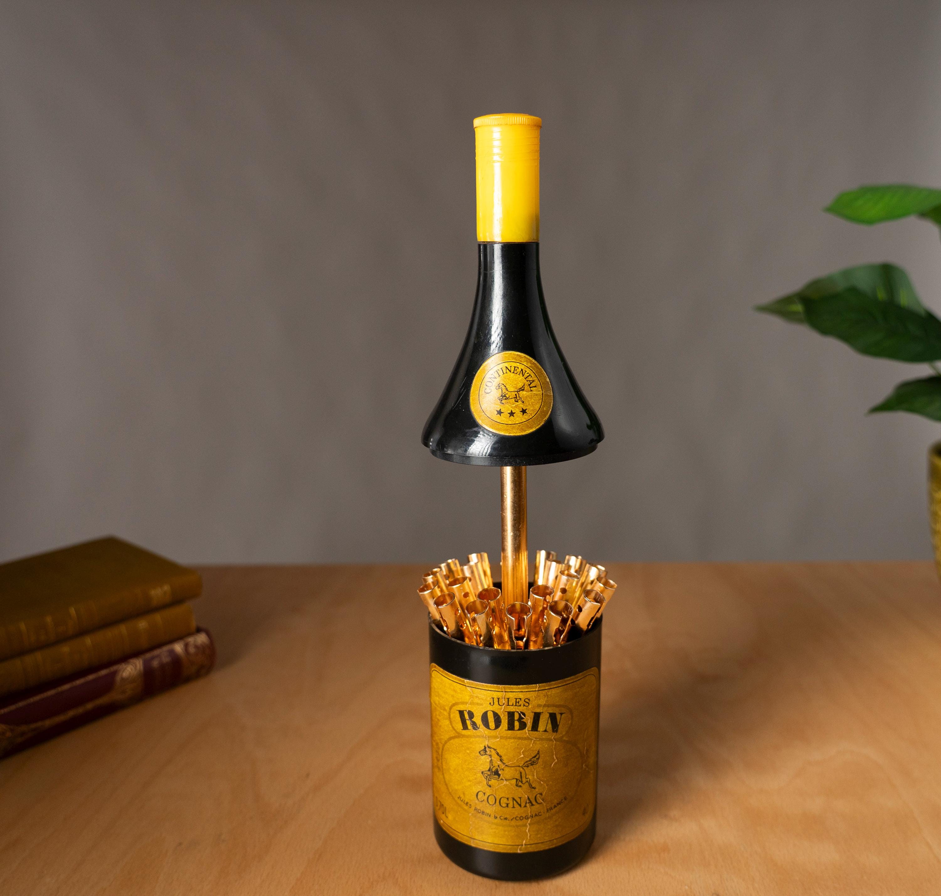 JVLES ROBIN XO COGNAC 古酒 柱型ボトル Vintage Jules Robin Cognac Plastic Bottle Cigarette Holder