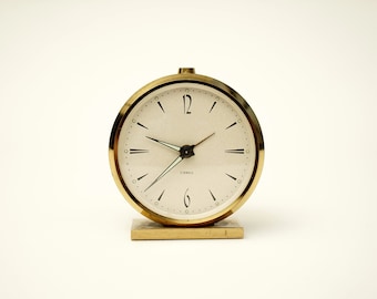 Mid Century Table Clock / Mechanical Clock / Alarm / vintage Clock / Wind-up Clock / Parts or Repair!