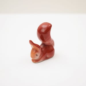 vintage Miniature Hollohaza Squirrel / Hollohaza porcelain / Hand painted figurines / squirrel sculpture