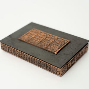 vintage Copper Jewelry Box / Industrial Artist / Mid Century Bronze