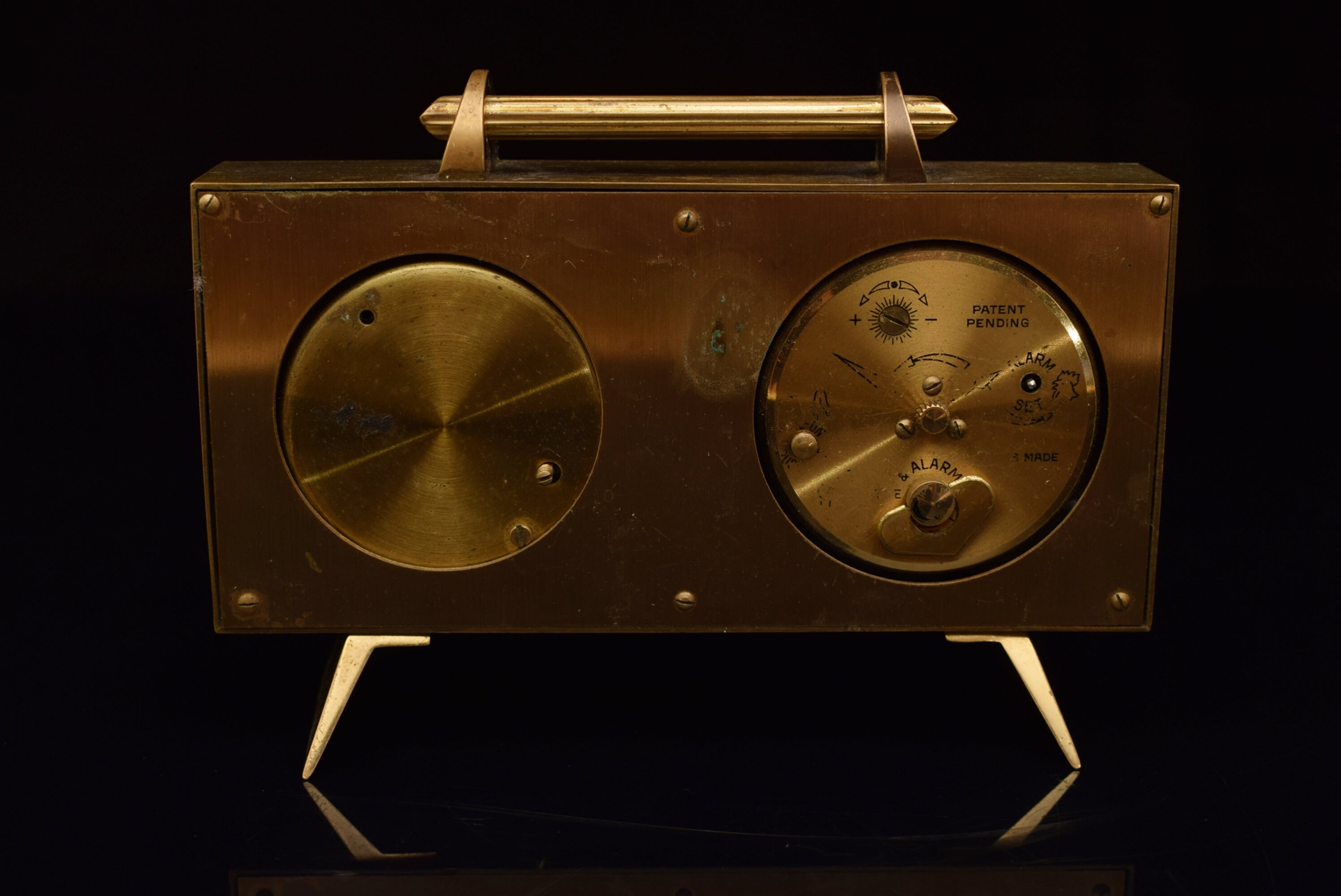 Mid Century Swiza 8 Day Desk Clock & Barometer / Brass Etsy