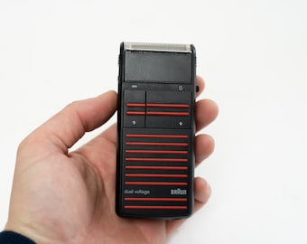 vintage BRAUN 5235 Electric Shaver Razor / German / Original Case Brush / Dual Voltage / Linear AC / Work!