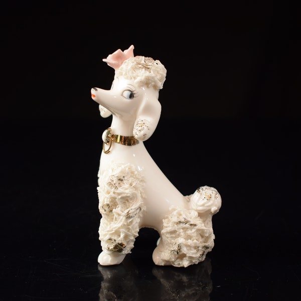 vintage Porcelain Poodle Dog / Japan Hand painted figurine / Japan Sculpture