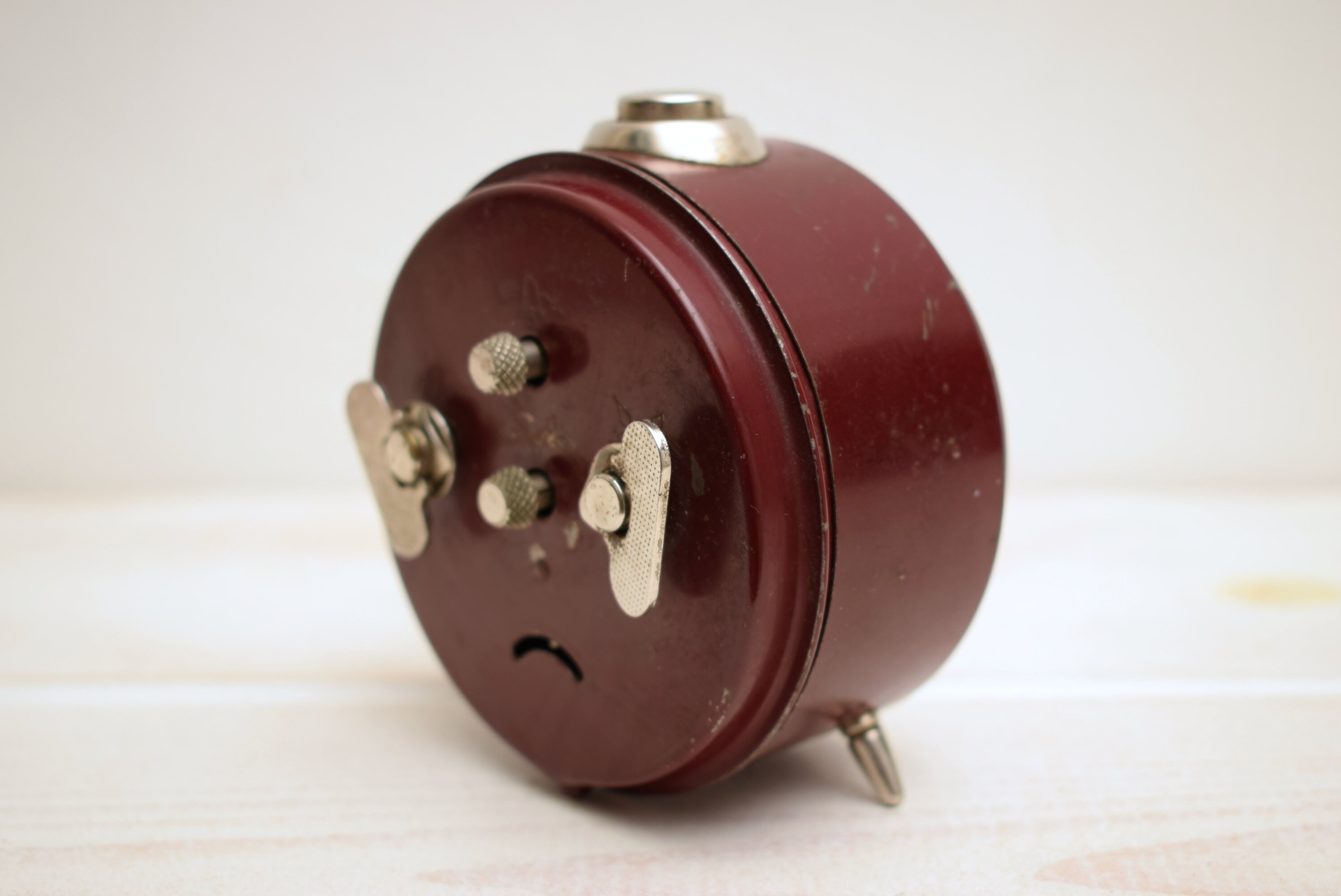 Vintage Junghans Desk Clock / Mechanical / Alarm / Burgundy Etsy
