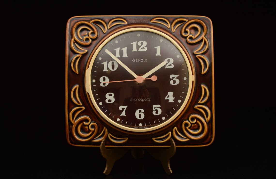 Vintage Kienzle Chronoquartz Wall Clock Ceramics / Mid Century Etsy