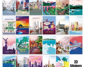 RIMOWA City Travel Stickers for Luxury Luggage & Laptop | Global Destinations Collection
