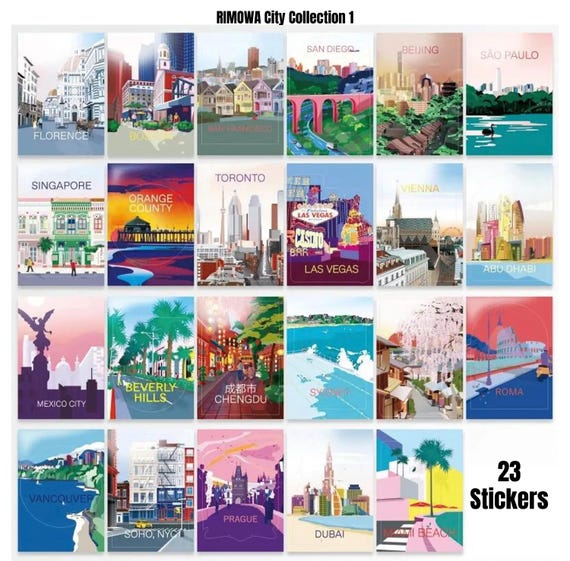 RIMOWA 入手困難　レア　ステッカー 5枚セット 都市シリーズ RIMOWA City Travel Stickers for Luxury Luggage & Laptop | Global
