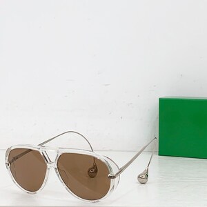 Bottega BV1273S Drop Sunglasses – Aviator Shades, Luxury Designer Eyewear with UV400 Protection Clear/Brown