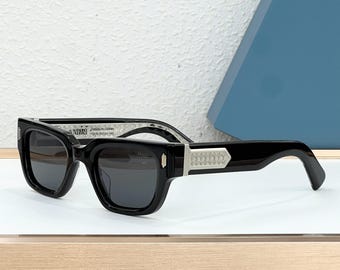 Venice Sunglasses Rectangular Frame  Made in Japan Luxury Eyewear 50mm
