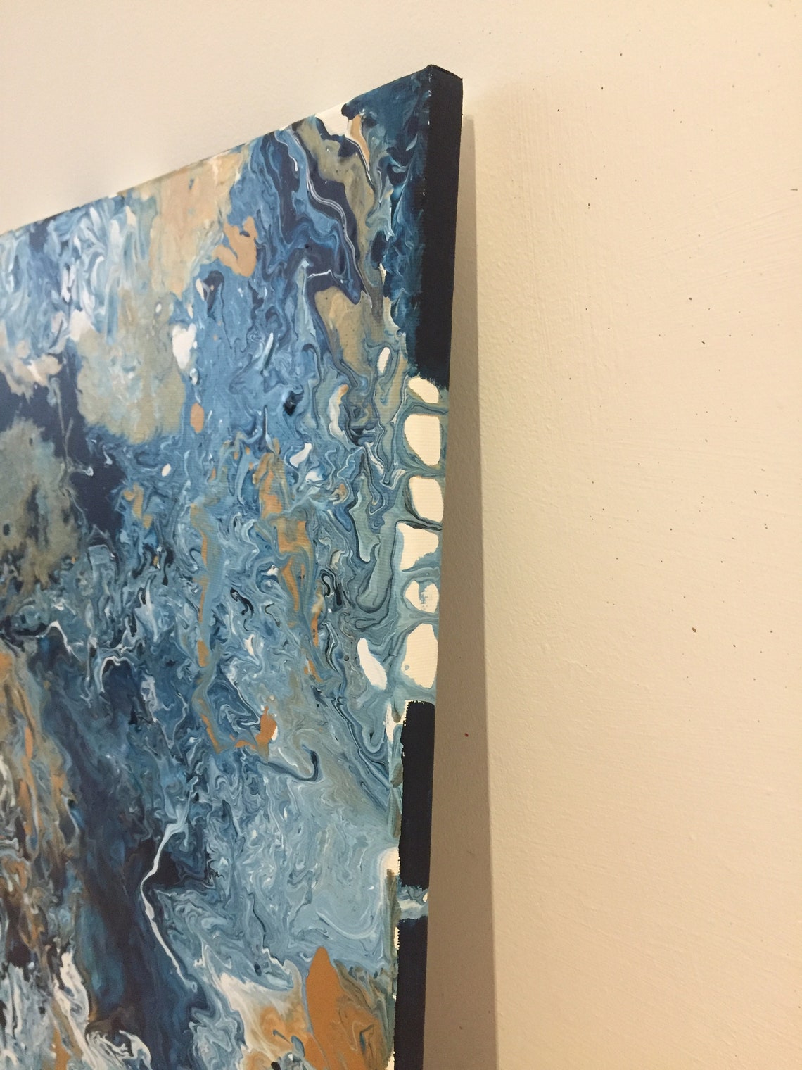 SOLD Marble Effect Pour Painting canvas 16x20 Etsy