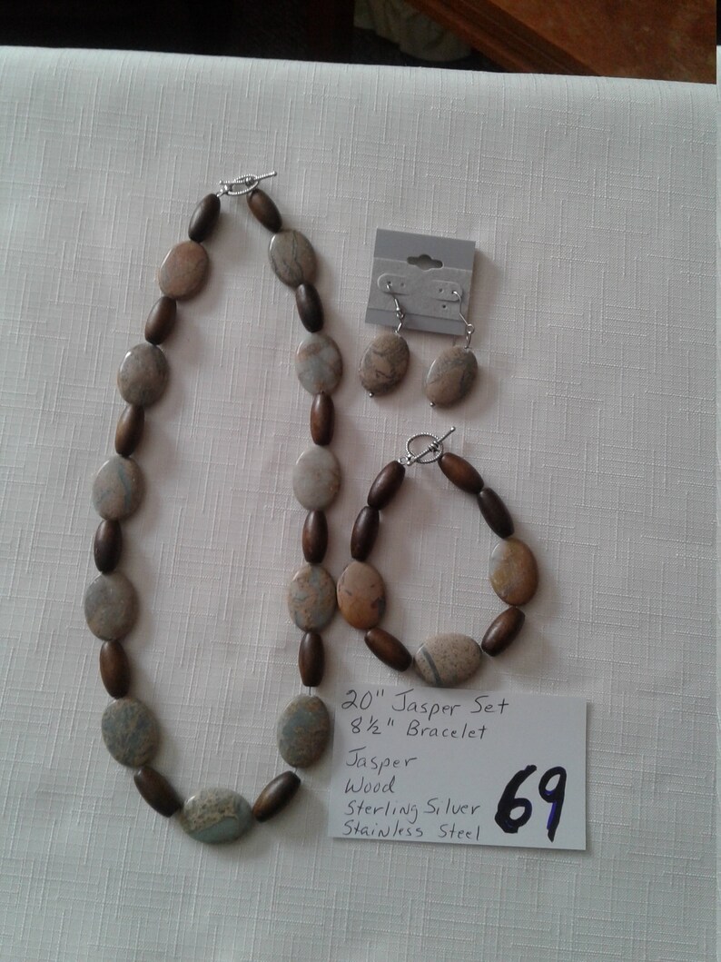 Jasper Necklace Earrings Bracelet