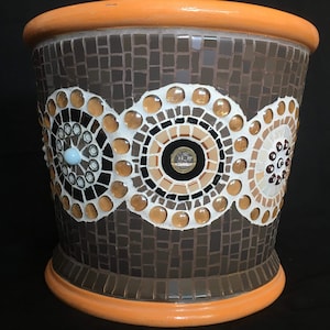 ceramic, pot, mosaic, craft, handmade, unique piece, recycled art, wine, ice cube pot, interior decoration
