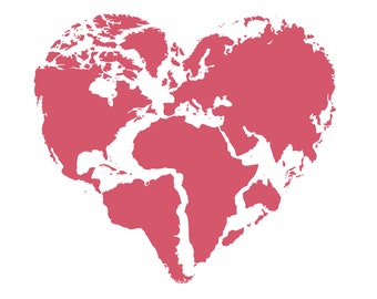 heart shaped map etsy