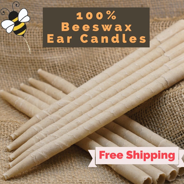 Ear Candles 10pk Beeswax - All Natural No Additives - Made in the USA