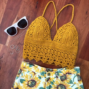 CROCHET PATTERN Coachella Inspired Boho Crochet Halter Top by KristenaCrochet Download pdf with Step-by-Step Photos and Instructions image 7