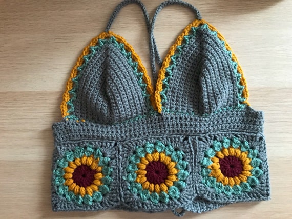 crochet sunflower top