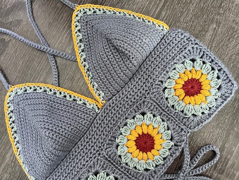 CROCHET PATTERN Sunflower Boho Crochet Halter Top Written Pattern by KristenaCrochet Download Digital pdf Document image 8