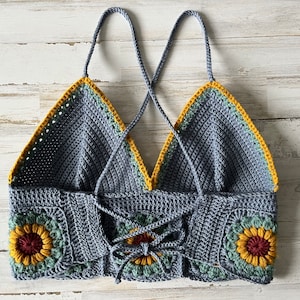 CROCHET PATTERN Sunflower Boho Crochet Halter Top Written Pattern by KristenaCrochet Download Digital pdf Document image 2