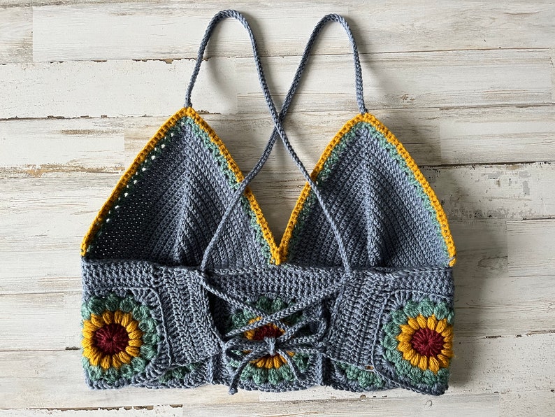 CROCHET PATTERN Sunflower Boho Crochet Halter Top Written Pattern by KristenaCrochet Download Digital pdf Document image 2