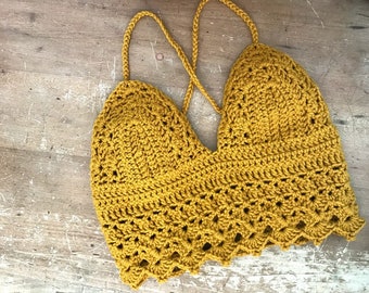 CROCHET PATTERN - Coachella Inspired Boho Crochet Halter Top by KristenaCrochet - Download pdf with Step-by-Step Photos and Instructions