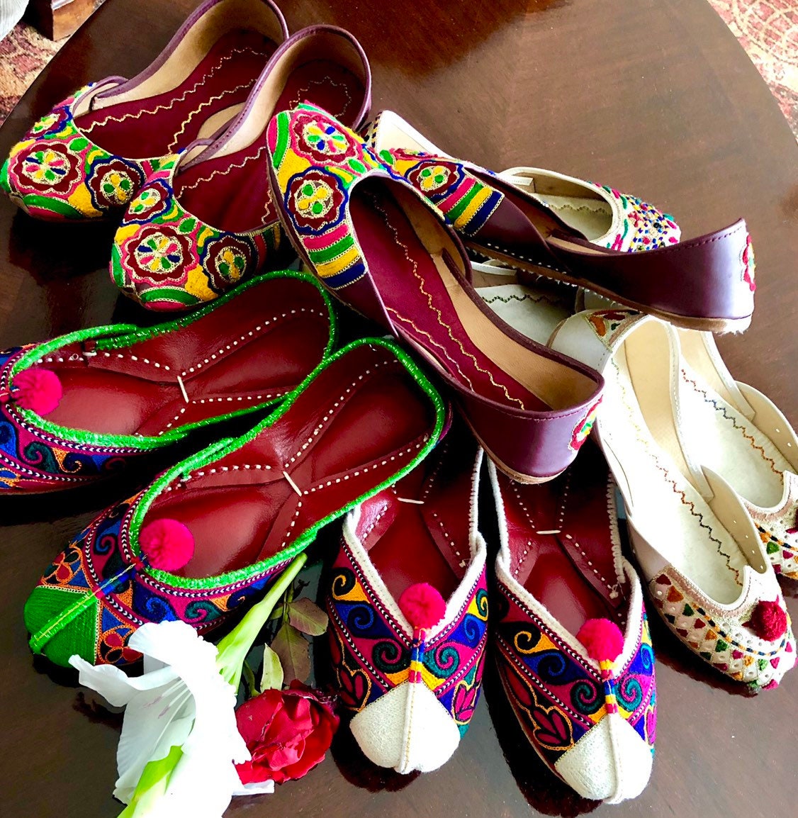 Hand Crafted & Hand Embroidered Leather Shoe Khussa Etsy
