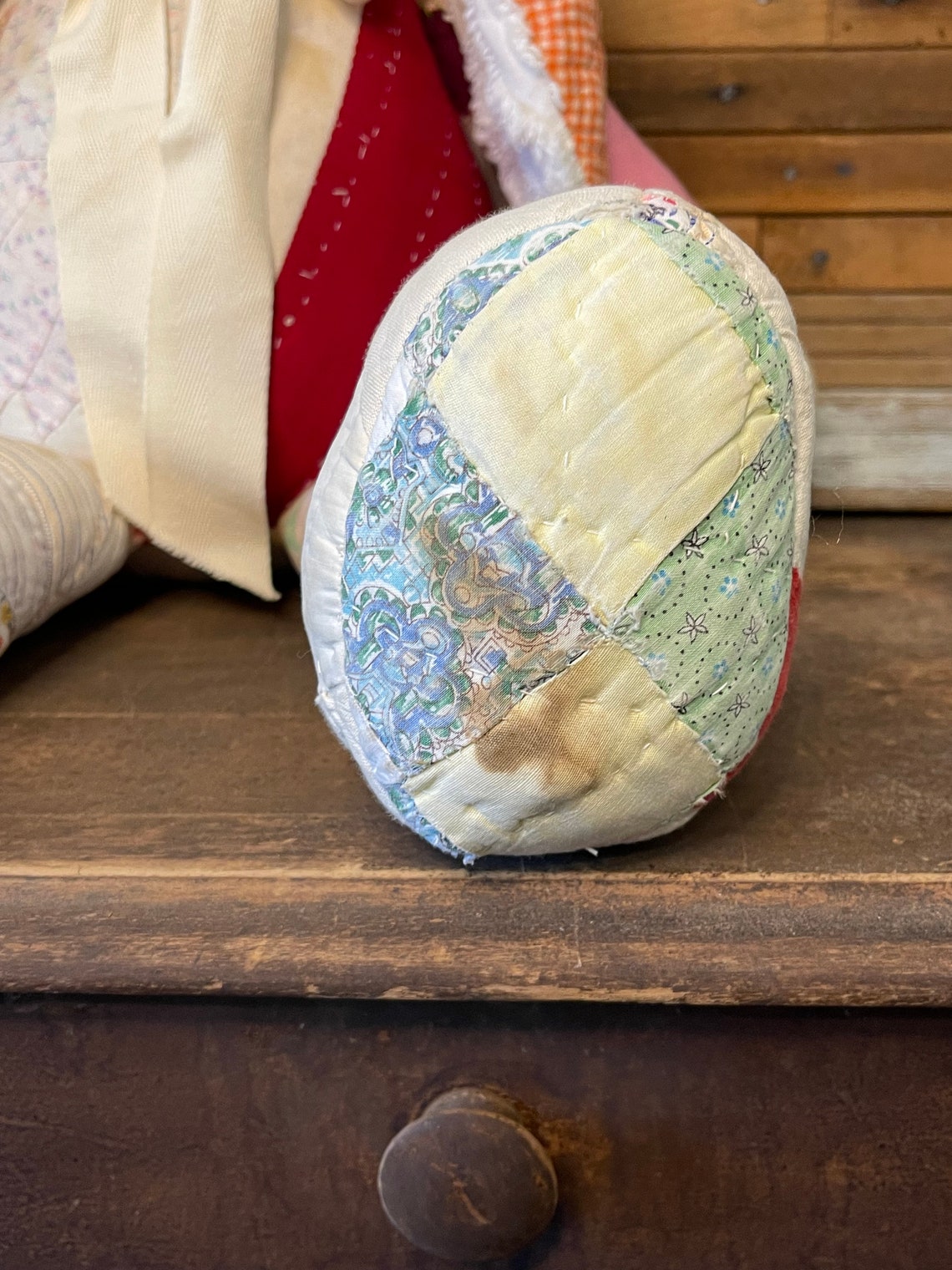 Vintage Quilt and Chenille Rabbit Primitive Collectable Handmade ...